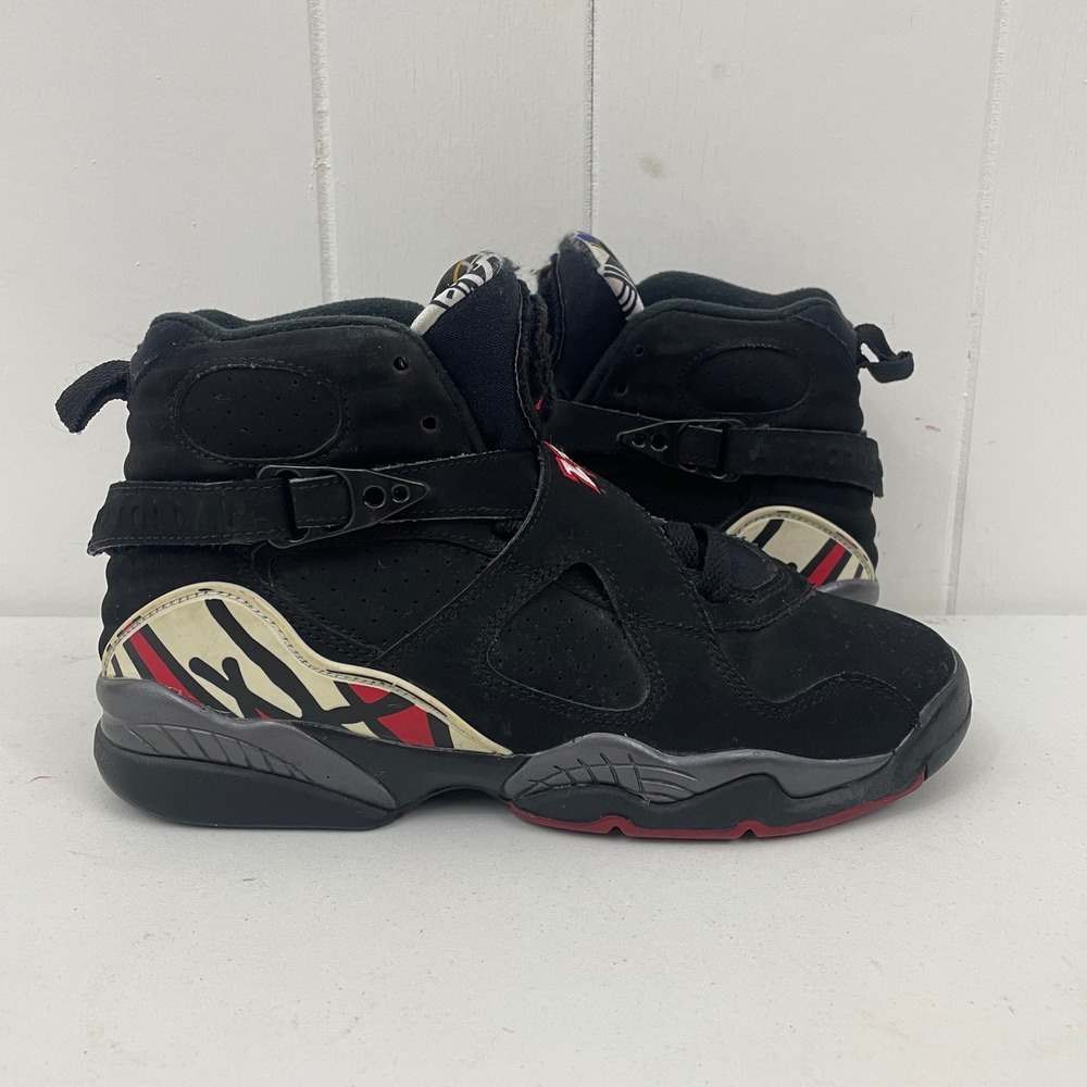 Air Jordan Retro VIII 8 Playoffs 305368-061 Black Red GS Size 5Y No Box - Picture 1 of 9